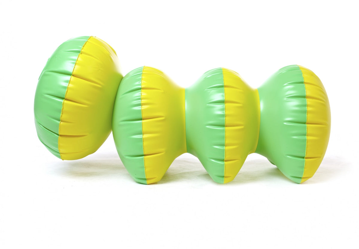 Inflatable caterpillar viewed from the side