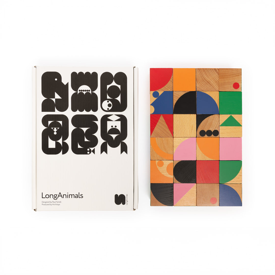 LongAnimals box with wooden blocks