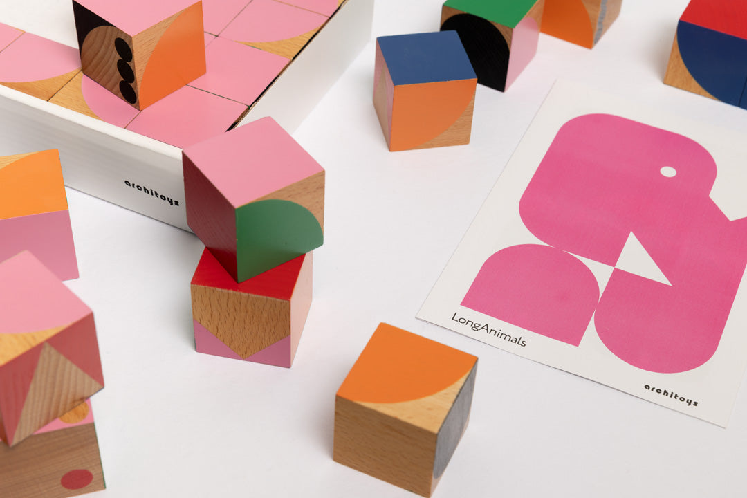 Wooden blocks and image template