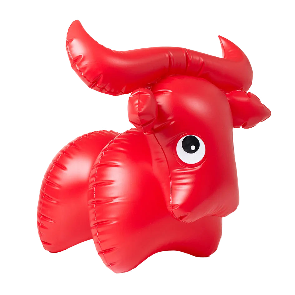 red inflatable buffalo