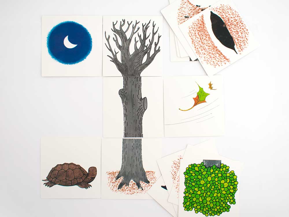 Shapes formed by combining cards